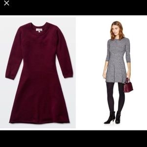 Burgundy Sunday Best a-line sweater dress